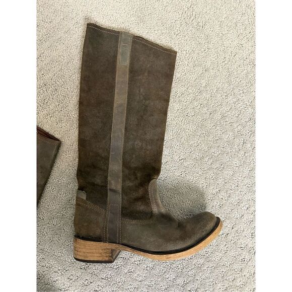 Steve Madden Leather Soft Dark Green Brown Boots 38/7.5 - Picture 3 of 7